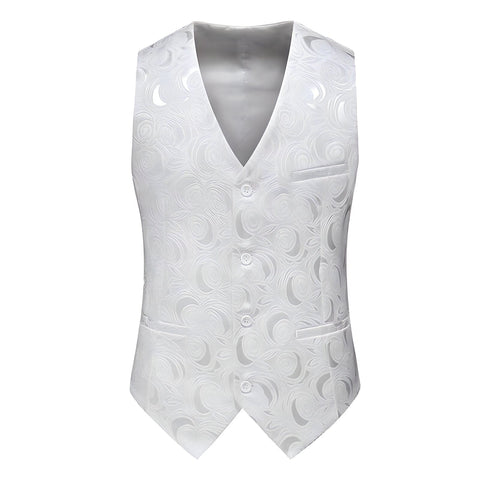 The Antonio Jacquard Vest - White WD Styles XS 