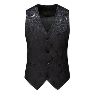 The Antonio Jacquard Vest - Black WD Styles XS 