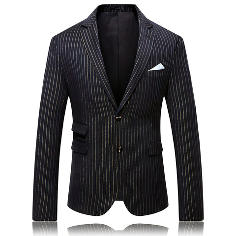 The Gold Link Pinstripe Slim Fit Blazer Suit Jacket WD Styles XS 