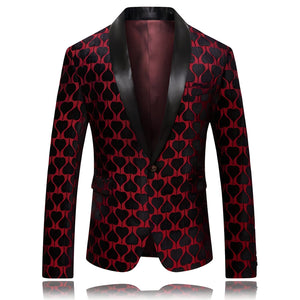 The Black Ace Jacquard Slim Fit Blazer Suit Jacket WD Styles XS 