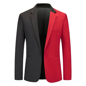The Geoffrey Splice Slim Fit Blazer Suit Jacket - Vermilion WD Styles S 