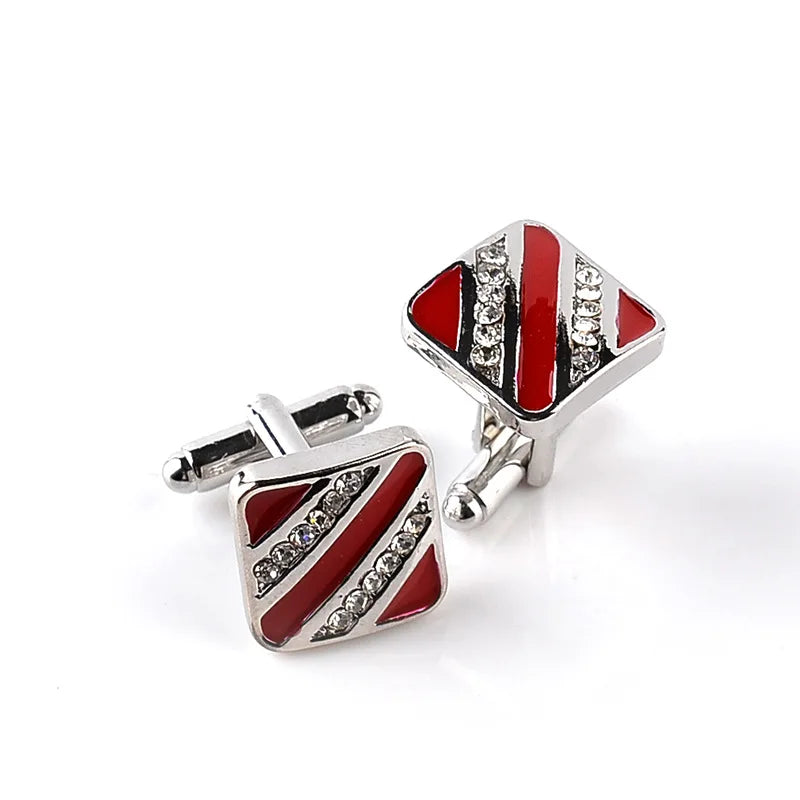 The Tessellation Luxury Cuff Links - Multiple Colors WD Styles Red 