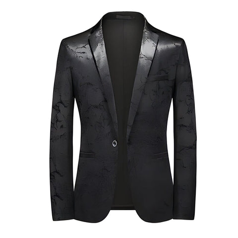 The Arnez Slim Fit Blazer Suit Jacket - Satin Black WD Styles XS 