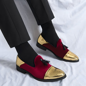 The Andreas Suede Gold Toe Tassel Loafers - Multiple Colors WD Styles Red US 5 / EU 38 