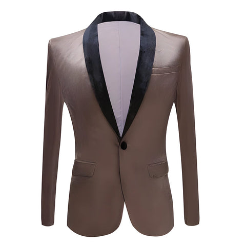 The Xavier Slim Fit Velvet Blazer Suit Jacket - Ash Shop5798684 Store M / 40R 