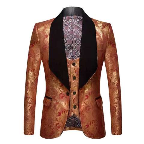 The Stephan Two Piece Slim Fit Blazer Suit Jacket - Amber Shop5798684 Store S / 38 
