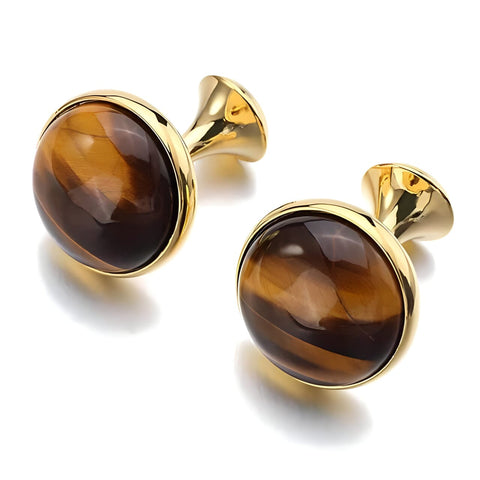 The Tiger Eye Luxury Cuff Links - Multiple Colors LEPTON speciality Store Gold 