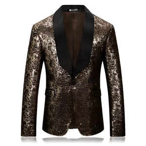 The Princeton Gold Slim Fit Blazer Suit Jacket ESLITE HYUN 007 Store XS 