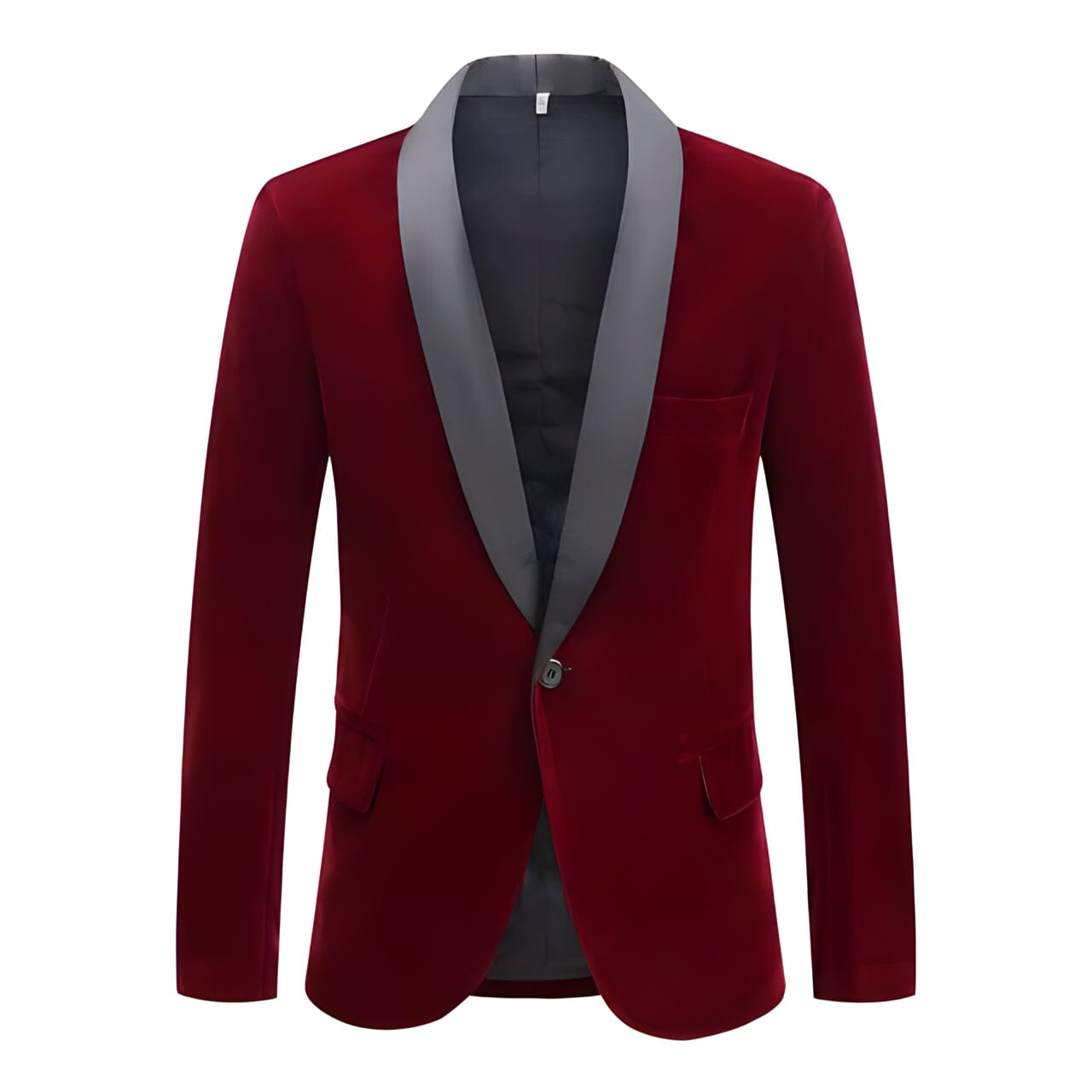The Xavier Slim Fit Velvet Blazer Suit Jacket - Oxblood Shop5798684 Store S 