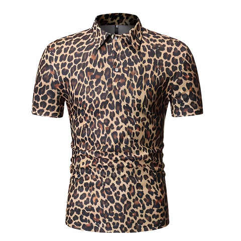 The Leopard Short Sleeve Polo Shirt - Multiple Colors Shop5798684 Store Orange M 