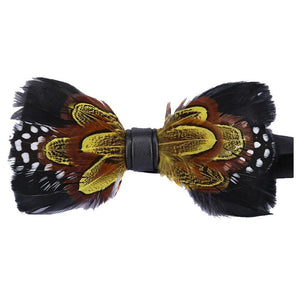 The "Luca" Peacock Feather Bow Tie - Multiple Colors William // David Yellow 