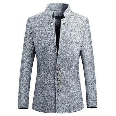 The Ontario Slim Fit Mandarin Collar Jacket - Heather Grey Shop5798684 Store 2XL 